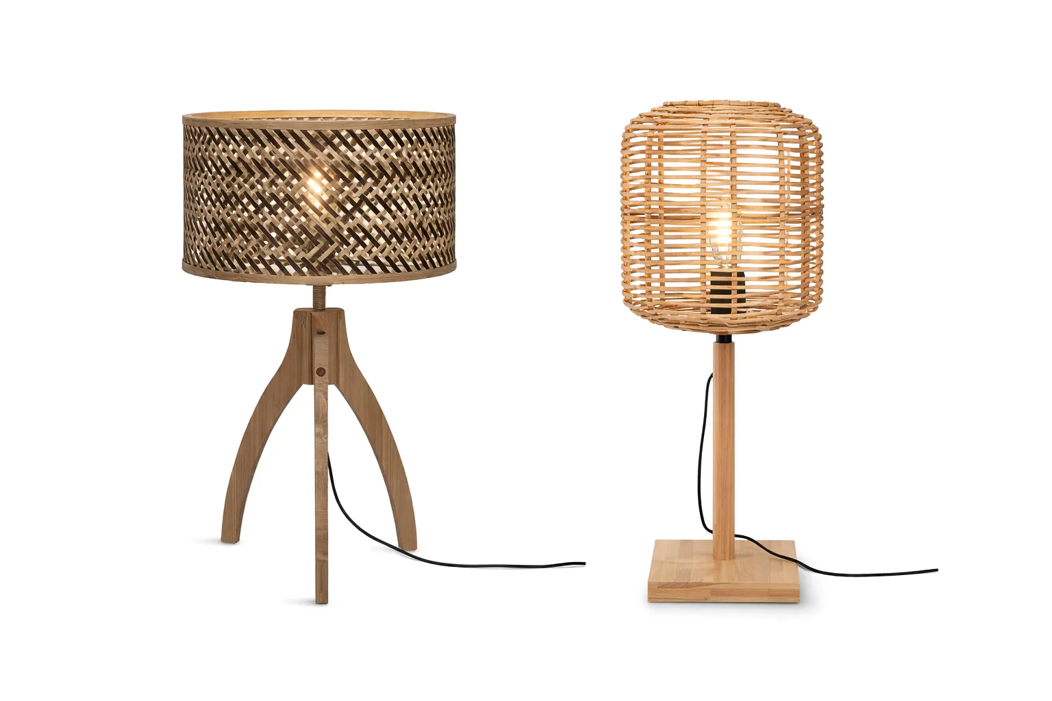 Lámparas de mesa de bambú
