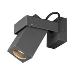 SLV Theo Soporte Luz De Pared Aluminium Antracita | IP65 - Al Aire Libre - Apta para 1x GU10 Max. 7W - Regulable