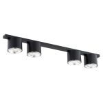 Emibig Luz de techo Nano Acero Negro | Apta para 4x GU10 (AR111) - Max 12W