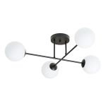Emibig Luz de techo Roma Acero Negro | Apta para 4x E14 - Max 10W