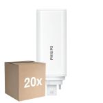 Multipack 20x Philips CorePro PL-T LED Bulbo HF 6.5W - 830 Luz Cálida | 4-Pines - Reemplazo 18W