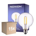 Multipack 15x Noxion Lucent LED E27 Globe Con Filamento Clara 7W 806lm - 827 Luz Cálida | Reemplazo 60W