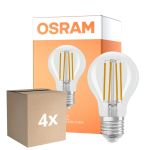 Multipack 4x Osram Parathom Classic LED E27 Pera Con Filamento Clara 6.5W 806lm - 822-827 Dim To Warm | Regulable - Reemplazo 60W