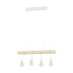 Eglo Colgante De Luz Townshend Acero Blanco Madera | IP20 - Apta para 4x E27 