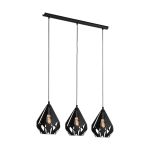 Eglo Colgante De Luz Carlton 5 Acero Negro | IP20 - Apta para 3x E27 