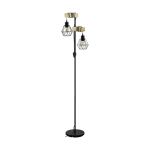 Eglo Lámpara de pie Townshend 5 Acero Madera Negro | IP20 - Apta para 2x E27 