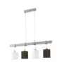 Eglo Colgante De Luz Townshend 2 Acero Madera Blanco Marrón | IP20 - Apta para 4x E27 