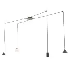Emibig Colgante De Luz Fuji Acero Negro | Apta para 1x E14 - Max 10W, 1x GU10 - Max 10W, 2x GX53 - Max 10W