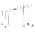 Emibig Colgante De Luz Fuji Acero Negro | Apta para 2x E14 - Max 10W, 2x GU10 - Max 10W, 2x GX53 - Max 10W