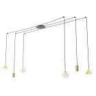 Emibig Colgante De Luz Fuji Acero Oro | Apta para 2x E14 - Max 10W, 2x GU10 - Max 10W, 2x GX53 - Max 10W