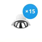 Multipack 15x Noxion Downlight LED Apollo 9W 1100lm 60D - 840 Blanco Frio | 145mm - Recorte 120mm - Alu Reflector - UGR 