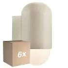 Multipack 6x Nordlux Heka Luz De Pared Aluminium Sanded |IP54 - Apta para E27